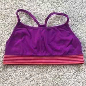 Athleta Girl purple and orange sports bra